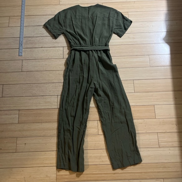 Madewell Jumper Short Sleeve Belted Olive Green XXS Women’s Cotton comfy - Picture 8 of 9